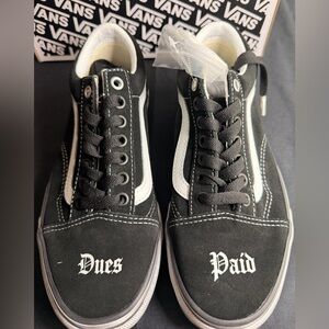 Vans Travis Barker Old Skool Sneakers with 'Dues Paid' Toe Graphic